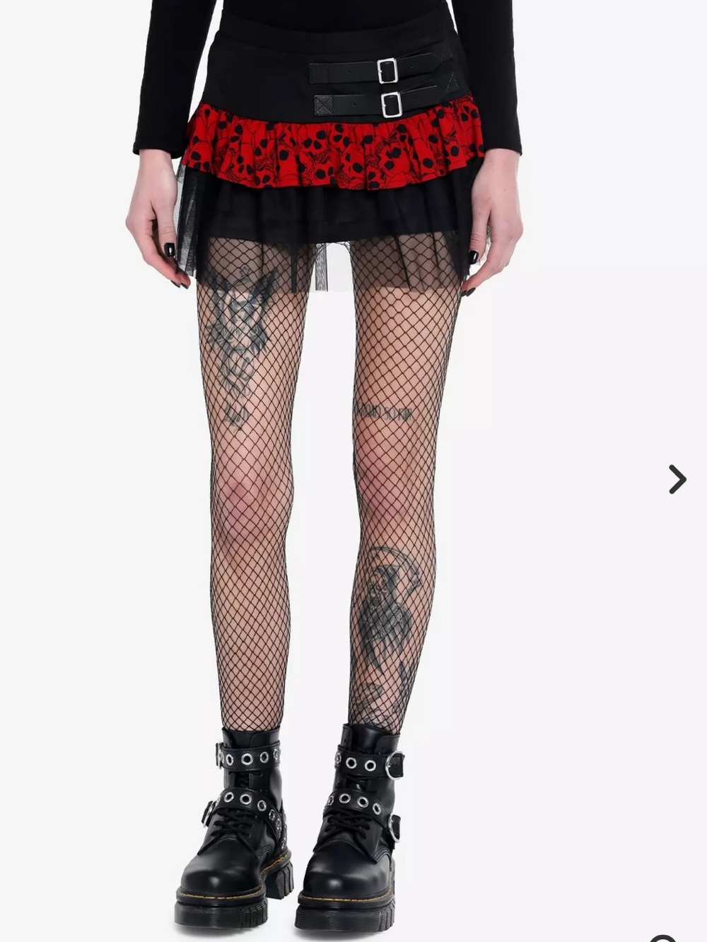 Social Collision Y2K Emo Skull Goth Punk Grunge Hot Topic Buckle Skirt Black M